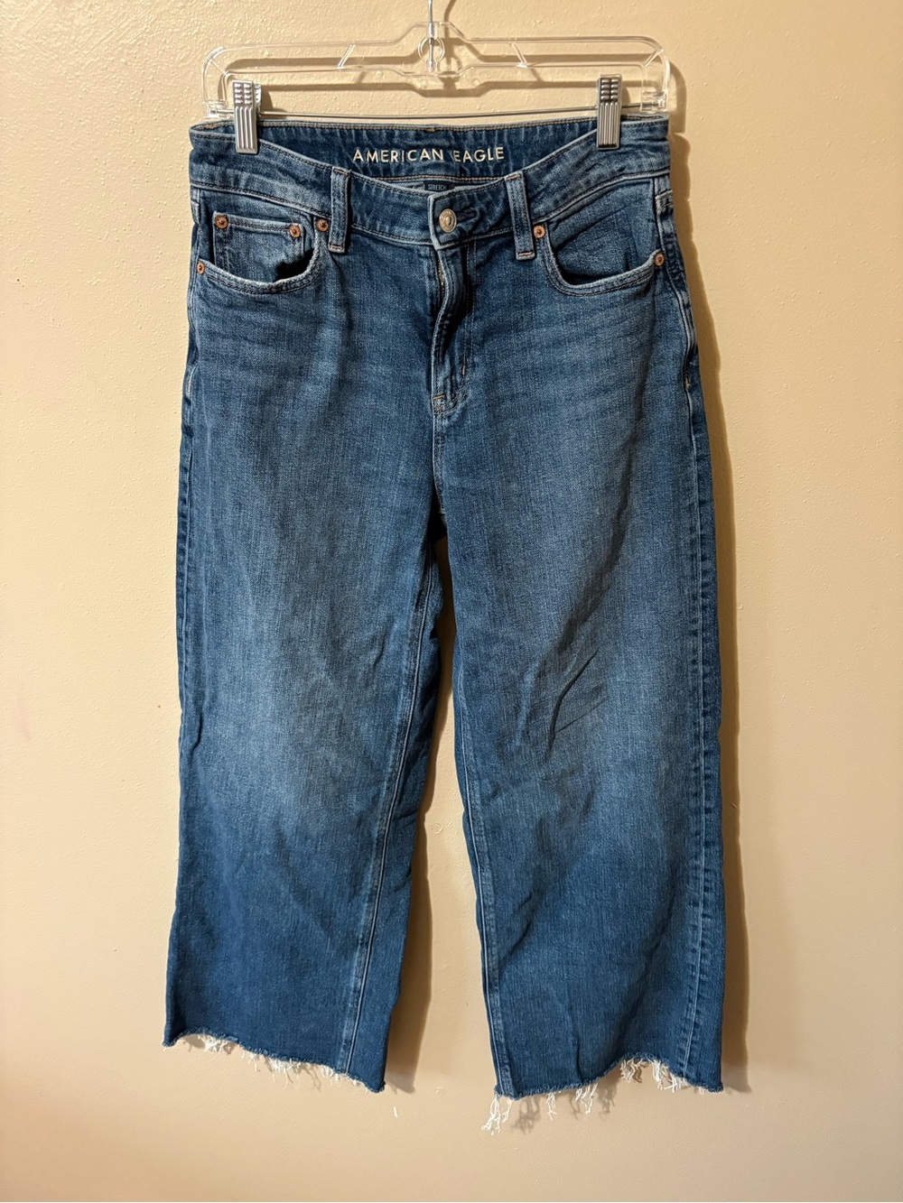 American Eagle Super High Rise Baggy Wide Leg Jeans Womens size 4